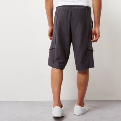 Grey patch panel shorts